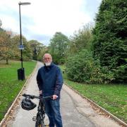 Cllr Colin Campbell on the Manor Garth path
