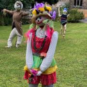 A few of the many scarecrows on show on the church lawn