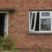 Damage to the front of the house in Queensway, Yeadon