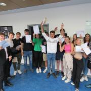 Pupils at Prince Henry's, Otley, celebrate their exam results in the summer of 2022