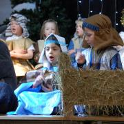 Burley and Woodhead's reception class performing their version of the Nativity story