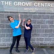 Hannah Dickinson, left, with Katie Whitham outside The Grove Centre