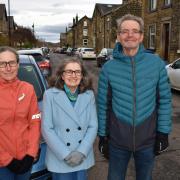 Green Party candidates for the Otley Town Council election: Mick Bradley with Tamara Weatherhead (West Chevin candidate) and centre Sue Stepan (Danefield candidate)