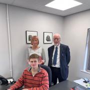 Pictured are: Sue Trainor – Project Manager - Otley Action for Older people, Joe Woollin Digital Inclusion Development Worker and Charles Briggs - Grand Worshipful Master Alfred Lodge