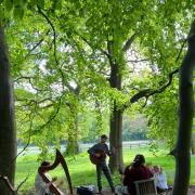 Musicians rehearse at Farnley Hall