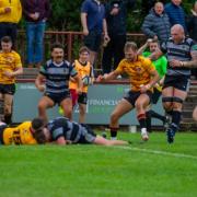 Leon Mudd gets Otley's third try (picture by Chris Hyslop)