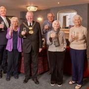 The Lord Mayor of Bradford, Councillor Gerry Barker, is joined by new homeowners, potential purchasers and the on-site team at the official opening of The Spindles in Menston