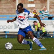 Prince Ekpolo scored one of Guiseley's two goals on Saturday