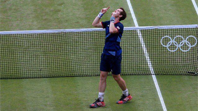 Murray mint: Andy Murray beats Roger Federer to win the gold medal for Team GB at Wimbledon...