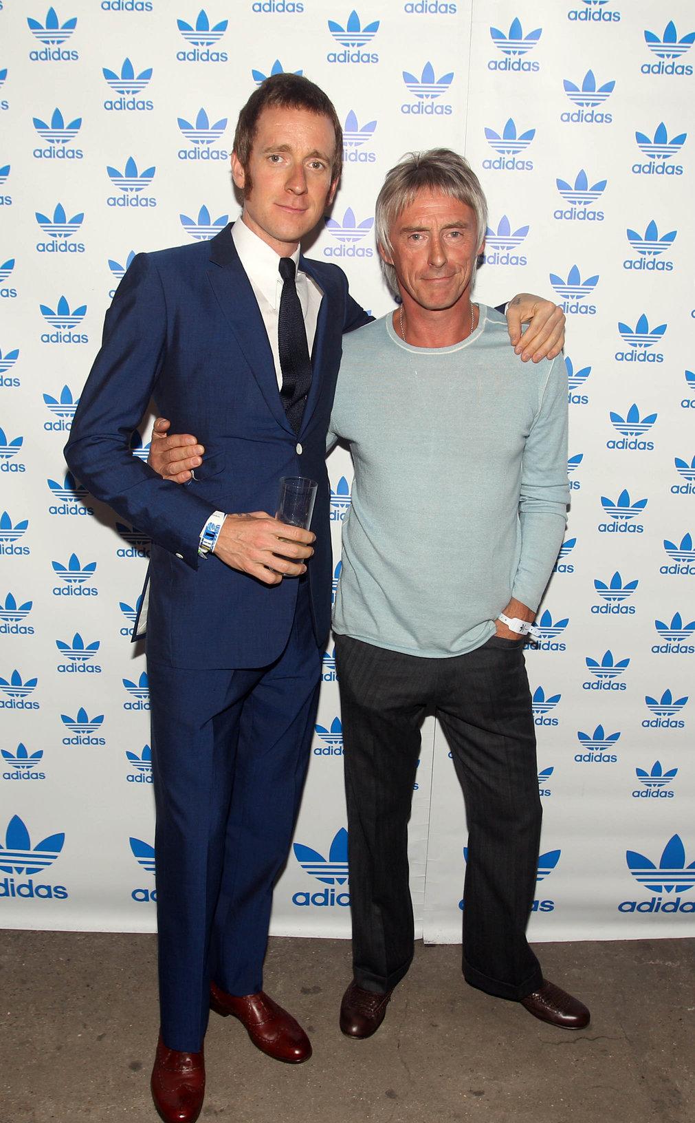 Olympic Gold Medal winner Bradley Wiggins meets his hero Paul Weller at the Adidas Underground event in east London. 
