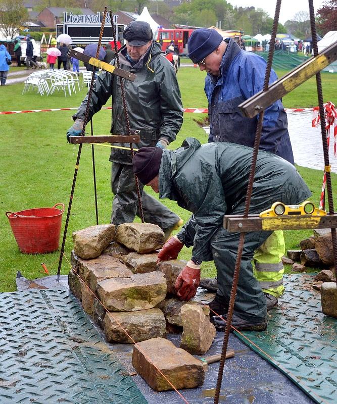 Dry stone wall building demonstration