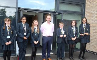 Student Leaders with Headteacher Mr Paul Clayton following the official opening