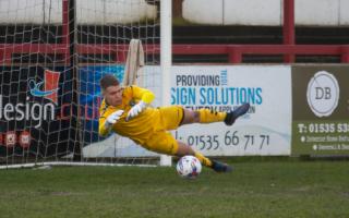 Former Steeton keeper Fletcher Paley now plays in goal for Otley Town, but he was unable to stop Altofts from beating his side 2-1 over the weekend.